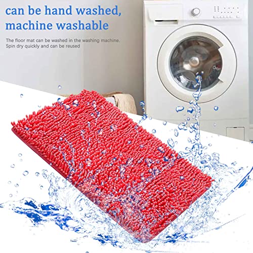 Bathroom Rugs 2024 New 27" X 18" Microfiber Non-Slip Absorbent Shaggy Extra Soft Thick Washable Bath Mats Plush Machine Wash Dry Quick Dry Bath Rug for Bathroom Floor Tub Shower Kitchen - color: Red