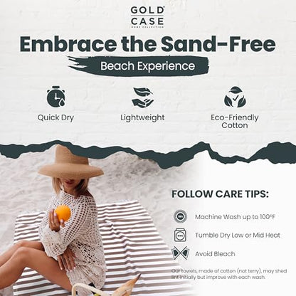 Gold CASE Turkish Beach Towel Set of 5 – 100% Cotton Beach Towels Oversized 70 x 38'' – MYRA Quick Dry Swim Towel – Lightweight Turkish Towels Set in Mocha Mousse - color: Beige Brown, size: Beach-Bath Towel Set of 5