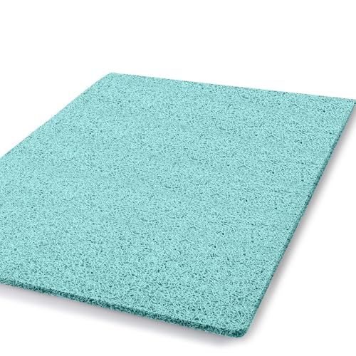 godehone Shower Mats Non Slip Without Suction Cups, PVC Loofah Bathroom Mats, Loofah Mats for Shower and Bathroom, Quick Drying, 23.6× 34.6 Inch, Light Green - color: Light Green, size: 34.6" x 23.6" (Rectangular)