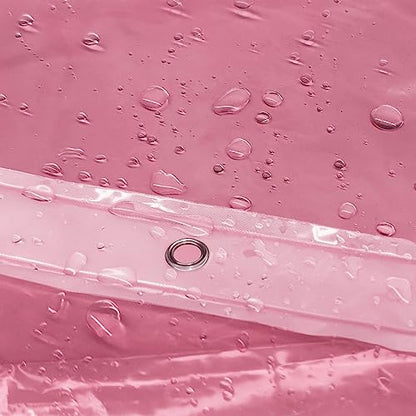 Barossa Design Clear Pink Stall Shower Curtain Liner with 3 Magnets, 36x72 | Waterproof PEVA, 3 Bottom Magnets, Metal Grommets, Lightweight Plastic Shower Liner 36 x 72 Inches for Small Bathroom Stall - color: Clear Pink, size: 36"W x 72"L (Pack of 1)