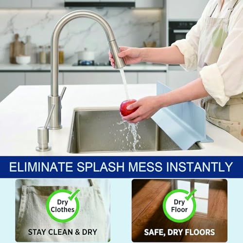 Silicone Sink Splash Guard 23 Inch for Kitchen, Faucet Mat Behind Faucet with Strong Suction Cups, Countertop Protector Keep Dry