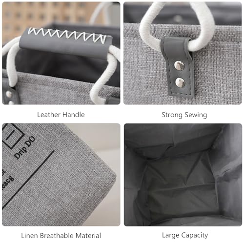 Small Laundry Basket, 50L Foldable Laundry Hamper Organizer with Handles, Fashion Portable Laundry Basket in Bedroom, Laundry Room, Closet, Bathroom, College Dorm (Beige) - color: Beige