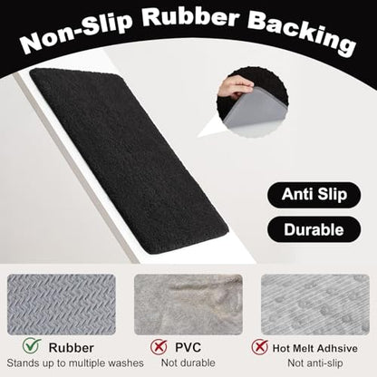 TYUU Toilet Rug, Ultra Soft Toilet Rugs U Shaped Machine Washable Non Slip Absorbent Quick Dry Toilet Mat with Rubber Backing, Black 20" x 24" U Shape - color: Black, size: 20" x 24" U Shape