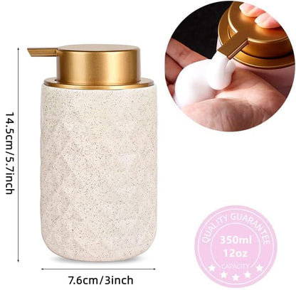 Ceramic Foam Hand Soap Dispenser - 10.15 oz Foaming Soap Dispenser Hand Pump Dispenser, Ceramic Dish Liquid Dispenser for Kitchen,Sylfu Hand Wash Bottle Bathroom - color: Foam-diamond