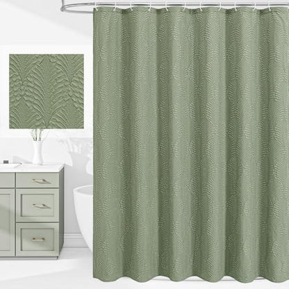 36x72 Small Stall Shower Curtain, Sage Green Embossed Half Bath Curtain - color: Sagegreen, size: 36"W x 72"L (Pack of 1)