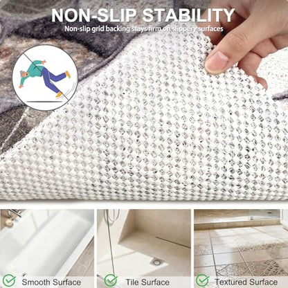 Non Slip Shower Bathtub Mat:36x16 Inch Bathtub Mat Non Slip with Drain, Soft Loofah Shower Mats for Inside Shower, Anti Slip, Foot Scrubber - color: Pebble, size: 36" x 16" (Rectangular)