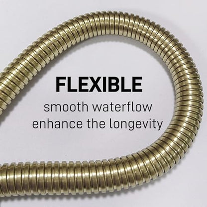 Flexible Shower Hose Stainless Steel Handheld Shower Head Attachment Hose, 69 Inch, Brushed Gold - color: Brushed Gold, size: 69-Inch