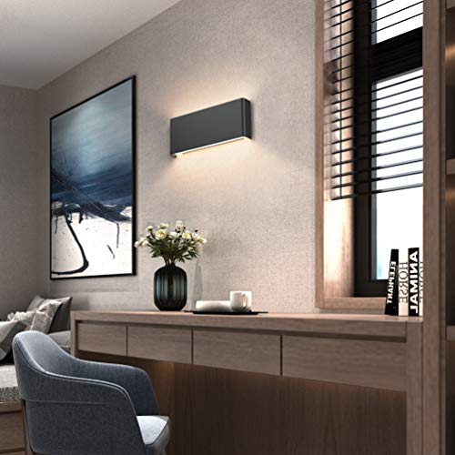 Aipsun 15.8in Matte Black Modern Vanity Light Up and Down LED Vanity Light for Bathroom Wall Lighting Fixtures (Warm Light 3000K) - color: Warm Light Black, size: 15.8 inch, style: 3000K