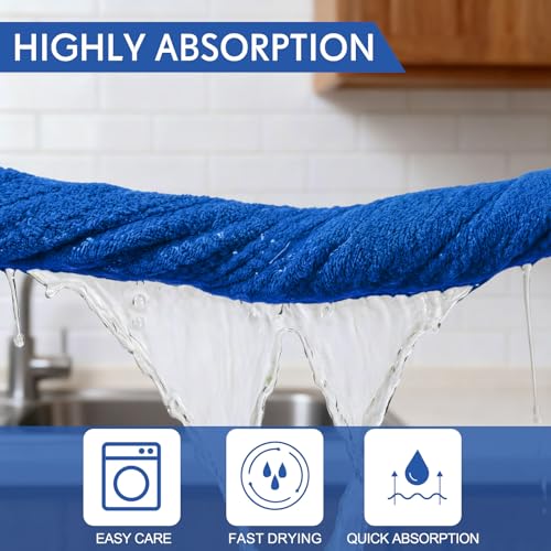 Lounsweer 4 Pcs Extra Large Bath Towel Set 40 x 80 Inches Oversized Bath Sheets for Adults Jumbo Soft Highly Absorbent Coral Fleece Shower Towel for Hotel Bathroom Guest Spa Gym (Navy Blue)