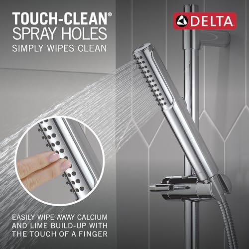 Delta 2-Setting Chrome Wall Mount Handheld Shower Head with ProClean Spray, Hand Held Shower Head and Hose with High Pressure Spray, Lumicoat Chrome 51537-PR - color: Lumicoat Chrome