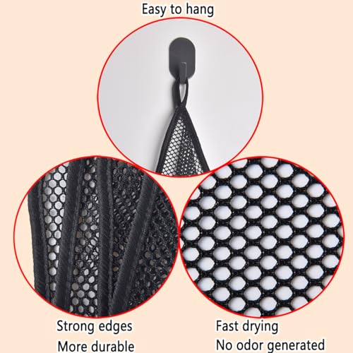 Premium Mesh Dish Cloths for Kitchen, Quick Drying Kitchen Dish Washing Net and Scrubber, Order-Free Dish Rags for Washing Dishes Black 12X12 6 Pack - color: Black