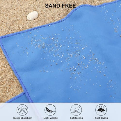 Rainleaf Microfiber Towel Quick Dry Camping & Travel & Gym Towel. Compact | Super Absorbent, Lightweight, Fast Drying. Suitable for Beach, Bath, Backpacking, Hiking, Swim.