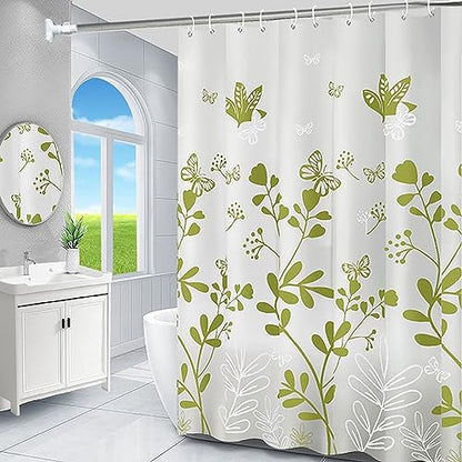 TIKABC Shower Curtain Liner, 4G PEVA Shower Liner, Plastic Waterproof Shower Curtains, with Grommet Holes and 3 Magnetic Weights(Butterfly) - color: Butterfly