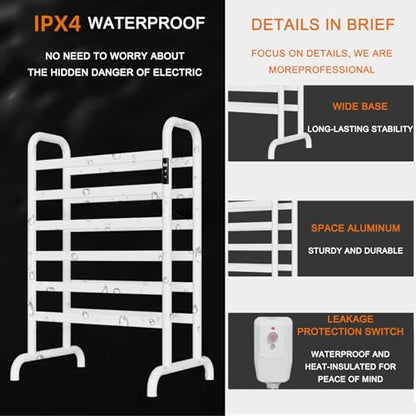 Towel Dryer for Bathroom, Electric Towel Warmer, Towel Warmer Rack for Bathroom, Heated Towel Rack Freestanding, White,Two Layers - size: Two Layers