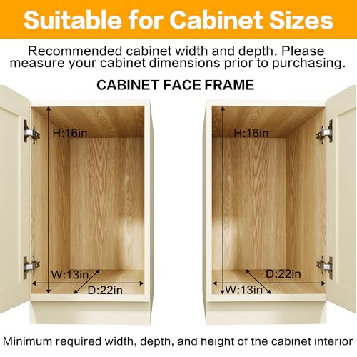 2-Tier Kitchen Cabinet,Pull Out Cabinet Organizer,Shelf and Drawer Organizer Slide Out Pantry Storaqe Basket in Multiple Sizes (12" W x21 D) - size: 12" W x21" D