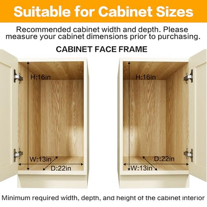 2-Tier Kitchen Cabinet,Pull Out Cabinet Organizer,Shelf and Drawer Organizer Slide Out Pantry Storaqe Basket in Multiple Sizes (12" W x21 D) - size: 12" W x21" D