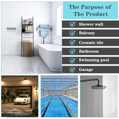 AONEZ Floor Scrub Brush with Long Handle - Adjustable Handle 2 in 1 Scrape and Heavy-Duty Stiff Bristle Floor Scrubber Brush for Cleaning Bathroom, Kitchen Patio Tile Garage and Deck