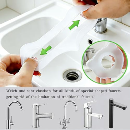Compact Silicone Kitchen Sink Faucet Splash Proof Mat, Tap Water Diversion Splash Guard Drain Pad(Clear,2PCS) - color: Clearx2