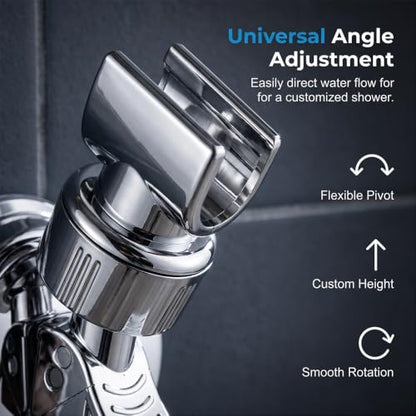 Adjustable Shower Head Holders Removable Suction Cup Shower Head Bracket No Drill Shower Head Bracke, Bathroom Wall Mount Shower Hose Holder, for Smooth Tile Glass Marble Metal (1pcs) - color: 1pcs