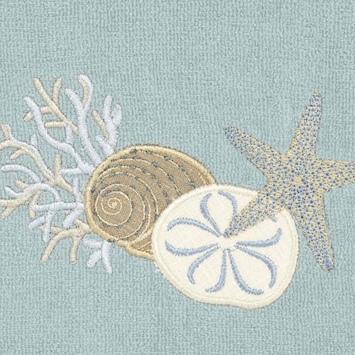 Avanti Linens - Hand Towel, Soft & Absorbent Cotton Towel (By the Sea Collection, Mineral) - color: Mineral, size: Hand Towel