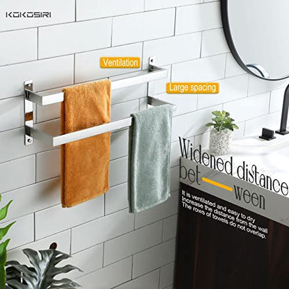 KOKOSIRI Towel Bars Bath Towel Holders 20-Inch Chrome Bathroom 2-Tiers Ladder Towel Rails Wall Mounted Towels Shelves Rack Polished Stainless Steel, B5008CH-L20 - color: Polished Chrome, size: 20-Inch