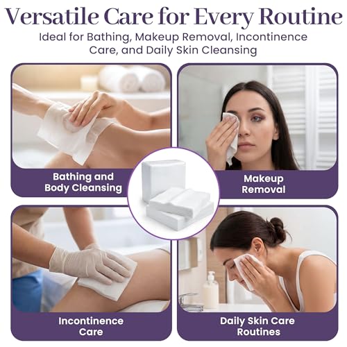 Disposable Dry Wipes, 100 Pack – Ultra Soft Non-Moistened Cleansing Cloths for Adults, Incontinence, Baby Care, Makeup Removal – 9.5" x 13.5" - Hospital Grade, Durable – by ProHeal