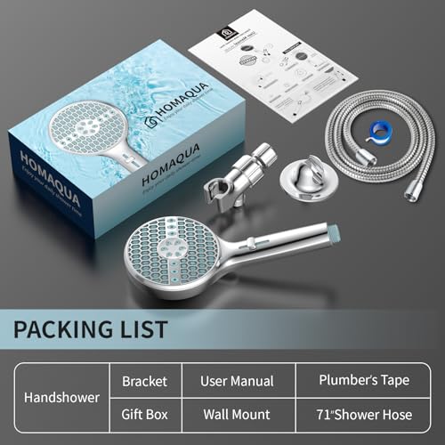 Shower Head With Handheld, 9-Mode High Pressure Handheld Showerhead | Built-in Pause Mode & Power Wash, Anti-clog Nozzles Hand Shower, Leakproof 71 Inch Hose & Adjustable Bracket, Chrome - color: Polished Chrome- 4.53 Inch