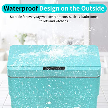 BLKMTY 13 Gallon Trash Can with Lid, Blue, Polypropylene, 13.0 Gallons, Touchless Trash Can, Automatic Garbage Bin, No Odor, Healthy Life | Motion Sensor Garbage Can, for Kitchen, Home, Office, Bathroom - color: Blue