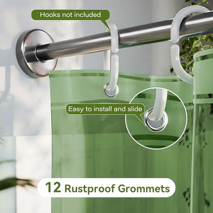 2 Pack Shower Curtain Liner, Lightweight Clear Plastic Shower Liner PEVA 72 x 72 Waterproof Shower Curtains for Bathroom with 3 Strong Magnets and Rustproof Grommets, Clear Green - color: Clear Green, size: 72"W x 72"L (Pack of 2)