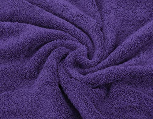 American Soft Linen 100% Cotton Luxury Turkish Towels, 6 Piece Towel Set | Soft Absorbent Quick Dry OEKO Tex Standard 100 Certificated Durable Machine Washable Premium Hotel Quality - color: Violet Purple