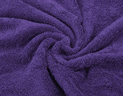 American Soft Linen 100% Cotton Luxury Turkish Towels, 6 Piece Towel Set | Soft Absorbent Quick Dry OEKO Tex Standard 100 Certificated Durable Machine Washable Premium Hotel Quality - color: Violet Purple