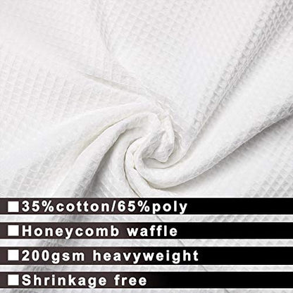 Barossa Design 71x78 Cotton Shower Curtain with Snap-in Fabric Liner White | Cotton Blend, Honeycomb Waffle Weave, Fabric Snap on/off Liner, Water Repellent, Mesh Window, Machine Washable - color: White, size: 71"W x 78"L (Pack of 1)