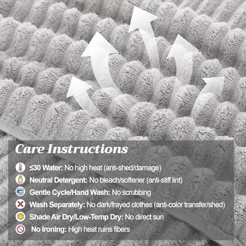 4 Pcs Extra Large Bath Towel 40x80'',Gray - color: Gray