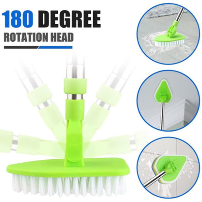 Long Handle Scrub Brush for Shower, 4-in-1 Cleaning Brushes with 4 Different Function Cleaning Heads Brush and Floor Squeegee Shower Cleaner Brush Mini Mop