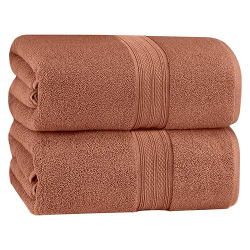 COTTON CRAFT Soft Giant Bath Sheet - 2 Pack 100% Cotton Mocha Bath Towel | Oversized Extra Large 35x70 inches Luxurious 600 GSM Super Soft Absorbent Quick Dry Bathroom Shower Hotel Spa Towel Sheet - color: Mocha - 2 Pack Bath Sheet