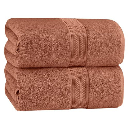 COTTON CRAFT Soft Giant Bath Sheet - 2 Pack 100% Cotton Mocha Bath Towel | Oversized Extra Large 35x70 inches Luxurious 600 GSM Super Soft Absorbent Quick Dry Bathroom Shower Hotel Spa Towel Sheet - color: Mocha - 2 Pack Bath Sheet