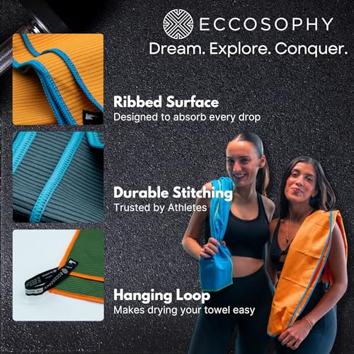 Microfiber Beach Towel, Quick Dry Gym Towel, Sand Free, 60x30 | Ribbed texture, super absorbent, lightweight, quick dry, hanging loop, pouch, travel pool yoga fitness, Black - color: Black, size: Medium (60"x30")