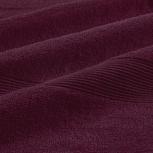 8 Piece Towel Set 100% Ring Spun Cotton, 2 Bath Towels 27x54, 2 Hand Towels 16x28 and 4 Washcloths 13x13 - Ultra Soft Highly Absorbent Machine Washable Hotel Spa Quality - Burgundy - color: Burgundy, size: 8 Piece Towel Set
