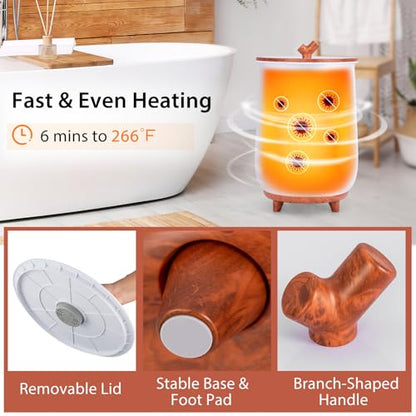 COSTWAY Bucket Style Towel Warmer, 23L Towel Warmer with 4 Heating Time & 3 Heating Temperature, Overheat Protection System, Fragrant Disc Holder, Towel Warmer for Bathroom, Hot Tub, Spa (Coffee) - color: Coffee