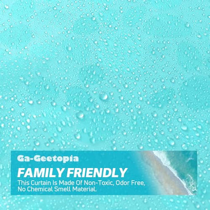 Ga-Geetopia EVA Teal Thin Shower Curtain Liner, Pebble Pattern 72x72 Inch Lightweight Plastic Bathroom Shower Showroom Inner Curtain with Rustproof Metal Grommets and Weighted Magnets(NO Hooks) - color: Teal, size: 72"W x 72"L (Pack of 1)