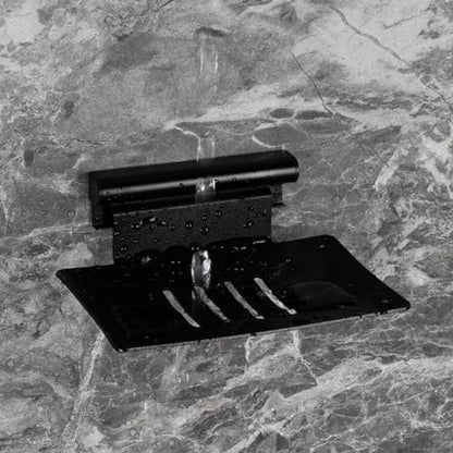 Detachable Soap Dish for Shower, 4 Slot Self-Adhesive Soap Holder for Bathroom, Wall Mounted Shower Soap Holder, Stainless Steel Soap Tray Black - color: Black Detachable 1pack