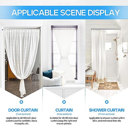 Tension Curtain Rod silver 1PCS Tension Rods for Windows 30 to 64 Inch Spring Curtain Rod Adjustable Tension Rod Tension Curtain Rod of Bathroom Window Curtain Rod Non Slip - color: Silver, size: 30-64 inch 1pcs