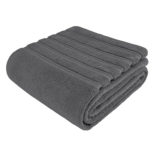 American Soft Linen 100% Cotton Luxury Turkish Towels, 35x70 XL Bath Sheet | Soft Absorbent Quick Dry OEKO Tex Standard 100 Certificated Durable Machine Washable Premium Hotel Quality - color: Dark Gray, size: 1 Piece set