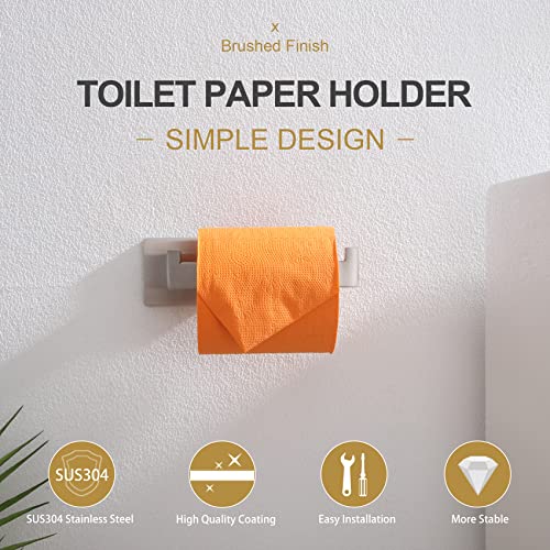 KOKOSIRI Toilet Paper Roll Holder Brushed Nickel Toilet Paper Holder Stainless Steel for Kitchen Bathroom Dispenser Wall Mounted, B2003BR - color: Brushed Nickel, size: Without Shelf(1 Pack)