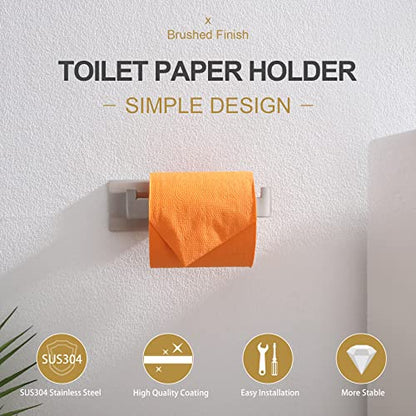 KOKOSIRI Toilet Paper Roll Holder Brushed Nickel Toilet Paper Holder Stainless Steel for Kitchen Bathroom Dispenser Wall Mounted, B2003BR - color: Brushed Nickel, size: Without Shelf(1 Pack)
