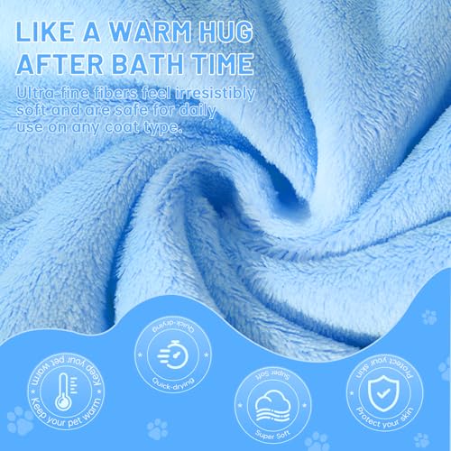 5Pcs 29.5 x 13.77'' Cat Towels Microfiber Pack Bulk, Quick Drying Absorbent Pet Puppy Towels for Pet Kitten Grooming，Hair Drying Small Puppy Dog，Bathing Shower