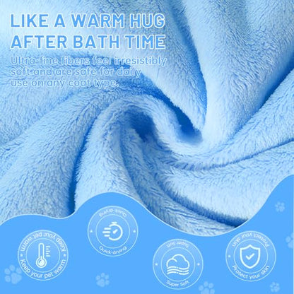5Pcs 29.5 x 13.77'' Cat Towels Microfiber Pack Bulk, Quick Drying Absorbent Pet Puppy Towels for Pet Kitten Grooming，Hair Drying Small Puppy Dog，Bathing Shower