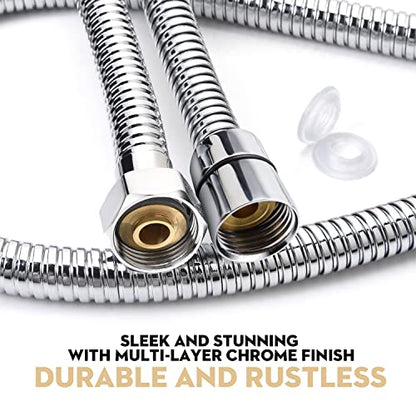 Blissland Shower Hose Extra Long 99 Inches Stainless Steel Handheld Shower Head Hose with Brass Insert and Nut - Durable and Flexible - style: 99''Stainless Steel
