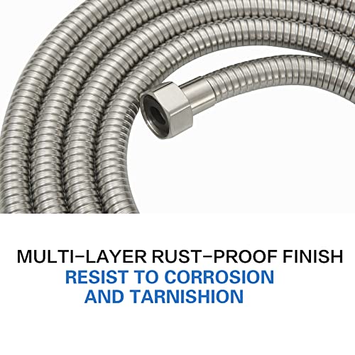 RUMOSE 98 inches Extra Long Shower Hose, Nickel | Shower Head Extension Hose, Attachment Flexible Handheld Shower Sprayer Hose, Stainless Steel Shower Tube - color: Nickel, size: 98"
