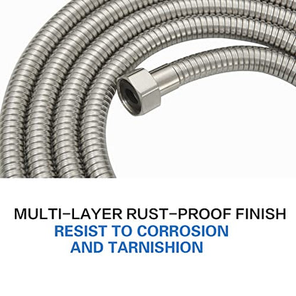 RUMOSE 98 inches Extra Long Shower Hose, Nickel | Shower Head Extension Hose, Attachment Flexible Handheld Shower Sprayer Hose, Stainless Steel Shower Tube - color: Nickel, size: 98"